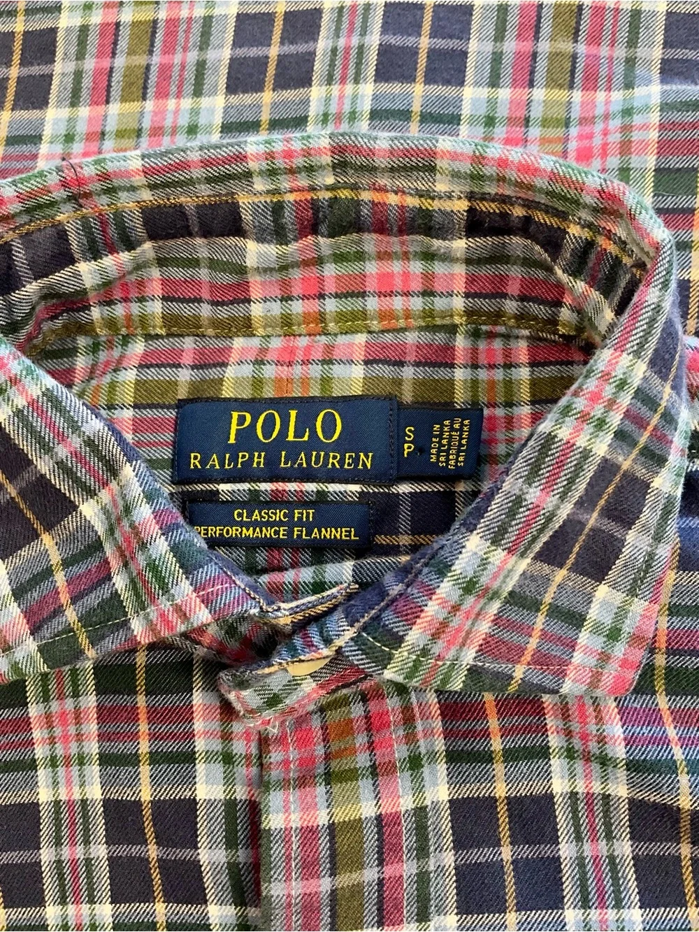 Polo by Ralph Lauren Navy Plaid Button-Down with Pink & Green Accents